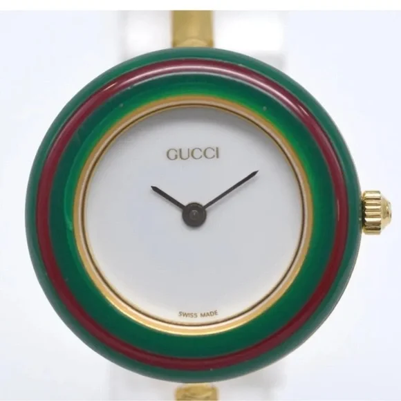 GUCCI RARE 14k Gold Plated VINTAGE STATEMENT PIECE WATCH - Picture 4 of 9